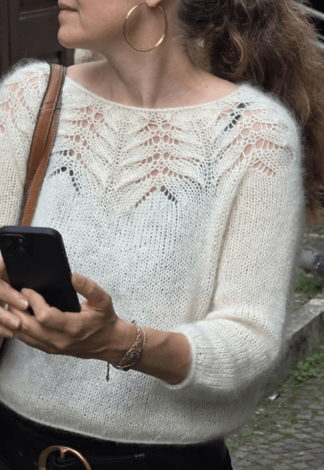 Strikkeopskrift - Jackie Pullover, Model D - Samværk